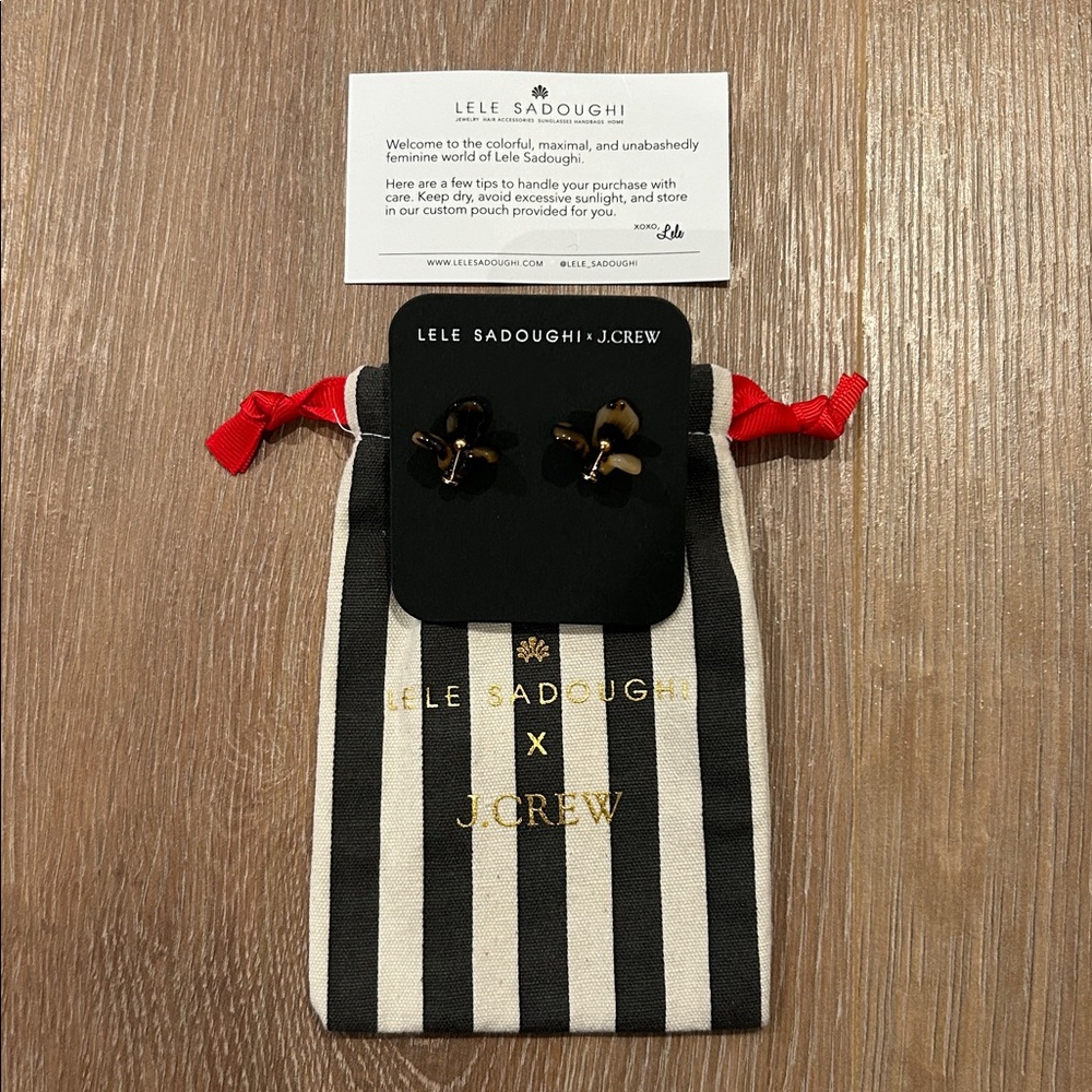 New Lele Sadoughi X J.Crew Trillium Button stud earrings